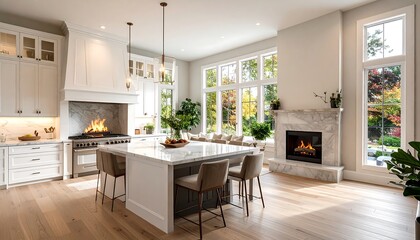 Sun-drenched modern kitchen