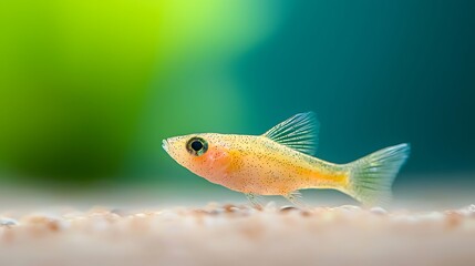 Small orange fish swimming in a vibrant aquarium