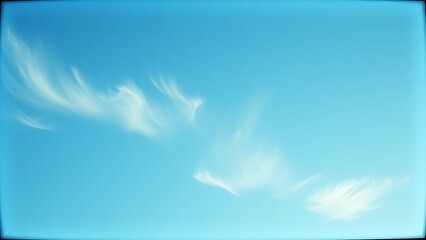 Vintage cyanotype sky with wispy cirrus clouds, evoking nostalgic memories with a soft azure...