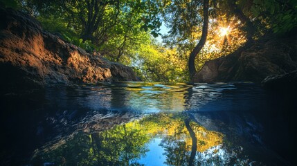 nature photography with fragmented sublime eternal exaggerated forced perspective
