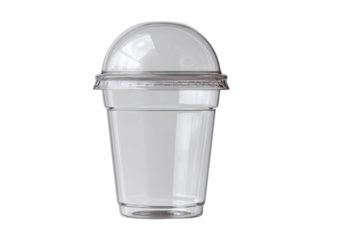 Clear plastic disposable cup with dome lid (1)