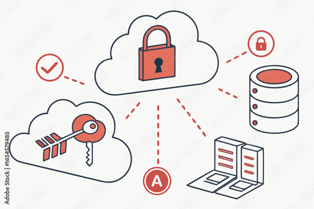 Poster cloud security network with data storage and access key