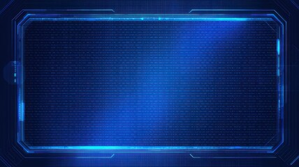 Obraz premium Futuristic Digital Interface Screen, Blue Tech Background, HUD, Data Display, Empty Space, Template 