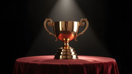 winner cup on black background