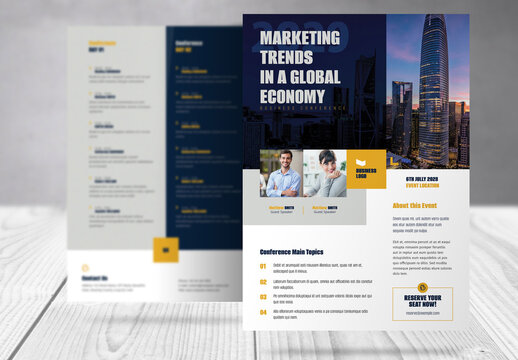 Business Conference Agenda and Program Flyer