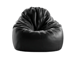 Black leather beanbag chair (4)