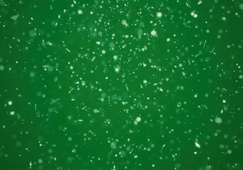 Green Abstract Bokeh Background with Light Particles for Festive or Celebration Design