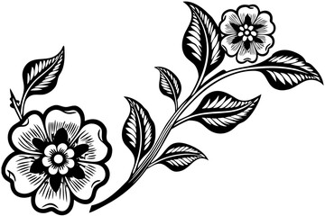 black and white flower