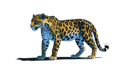 leopard in front of white background