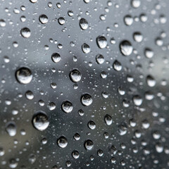 Raindrops on window create calming pattern perfect for reflecting on biofuel potential