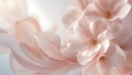 Ultra-Realistic Minimalist Floral Abstract Background in Pastel Tones