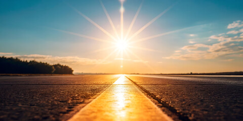 Bright sunbeam reflecting on river straight line spelling Good Afternoon