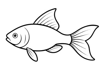 Fototapeta premium Vector illustration of a tropical marine fish on a white background, perfect for a drawing of underwater aquatic life