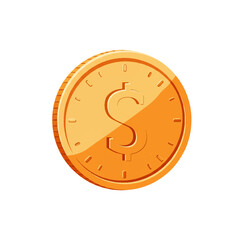 A golden coin with a dollar sign, showing financial value and wealth.