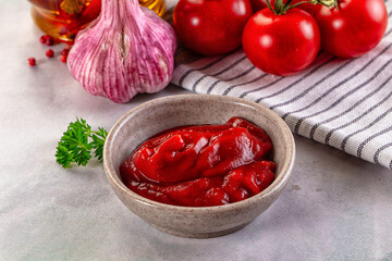 Red spicy tasty tomato ketchup