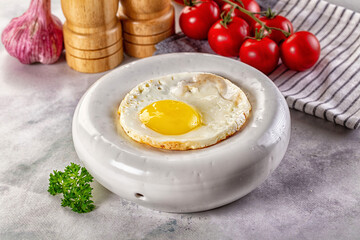 Roasted one egg for breakfast