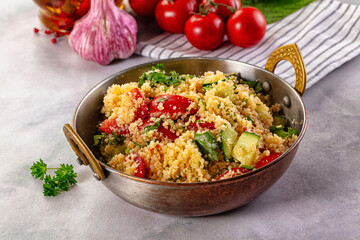 Cous cous with vegetables tabulle