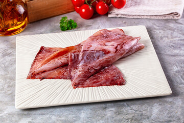 Raw fresh calamari for cooking
