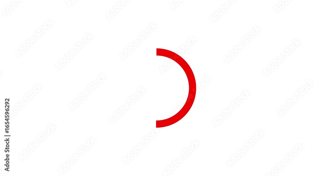 Wall mural circle loading bar animation from of completion. red color circle loading bar icon animation on whit