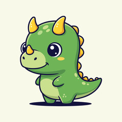 Obraz premium Cute dinosaur cartoon vector icon illustration animal icon isolated flat vector