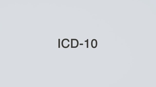 ICD-10 word diagnosed with a stethoscope held in hand on a white background, illustrating medical coding, diagnosis classification, healthcare evaluation, and patient awareness