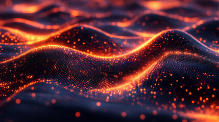 3D waves of digital information flowing in abstract motion. Futuristic data flow background concept symbolizing networks, communication, big data, and technology.