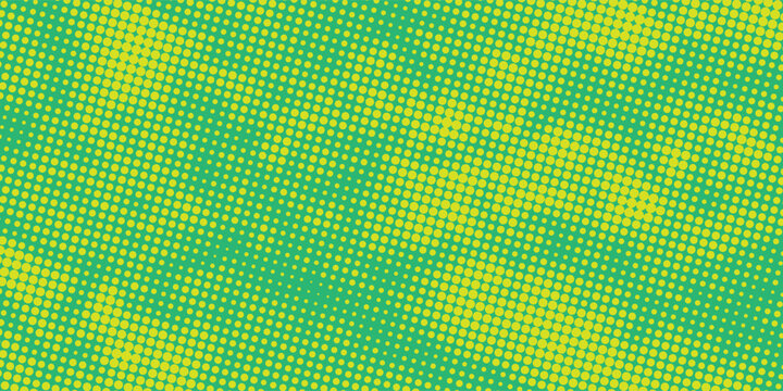 Dots halftone green color pattern gradient texture with technology digital background. Dots pop art comics with nature graphic design.