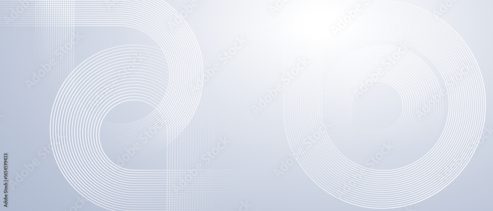 Aufkleber circular line pattern on light gray background with abstract geometric shapes