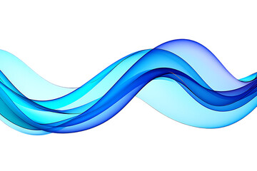 Abstract blue wave flowing isolated on transparent background