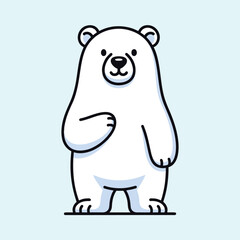 Fototapeta premium Cute polar bear cartoon vector icon illustration animal nature icon isolated flat vector