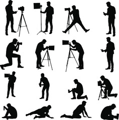 Obraz premium Diverse silhouettes of photographers capturing moments