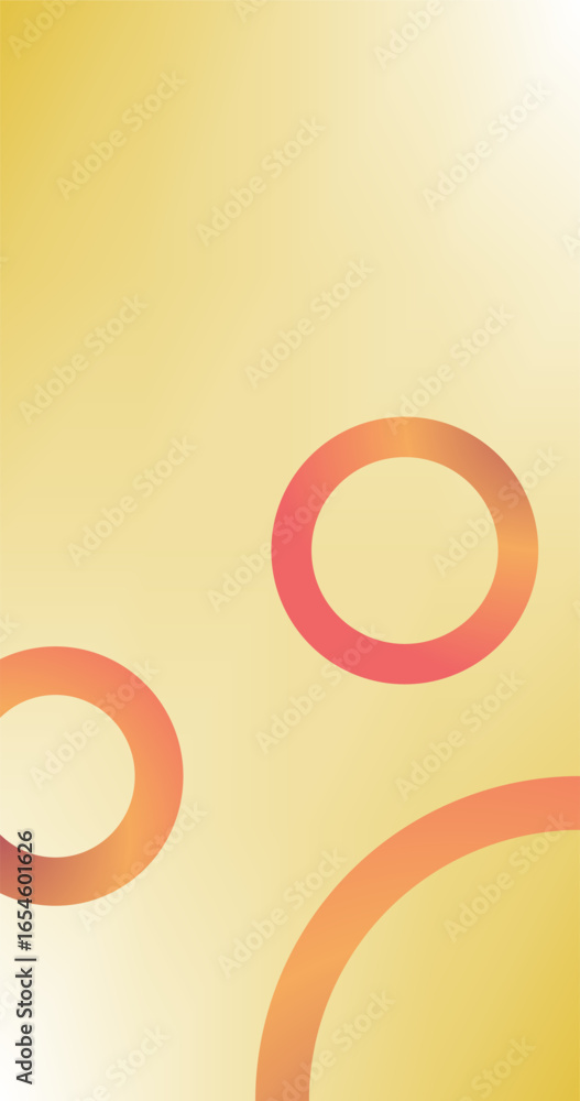Aufkleber gradient abstract background with circles ring in yellow and orange colors