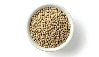 White peppercorns in bowl
