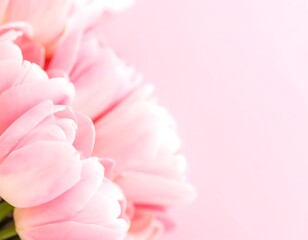 Delicate pink tulips close-up