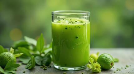 Green Juice with Lime and Leaf