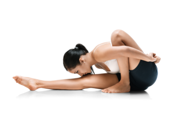 Flexible Woman Practicing Advanced Yoga Pose