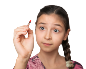 Curious Girl Holding a Matchstick