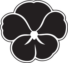 Fototapeta premium Elegant silhouette style vector minimal black pansy logo design, simple floral icon illustration, modern emblem for branding, beauty, gardening, wellness, floral design, nature, creative business iden