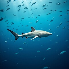 Naklejka premium great blue shark