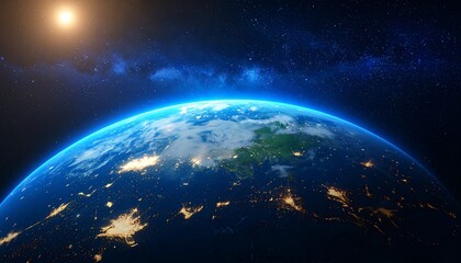 Earth from space, night view