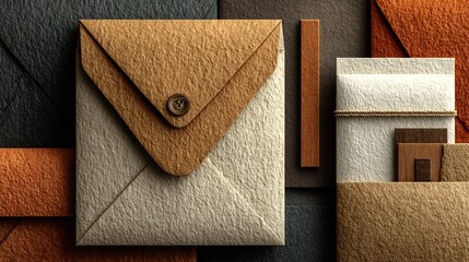Elegant handcrafted envelope design with textured paper for sophisticated branding and personalized stationery projects
