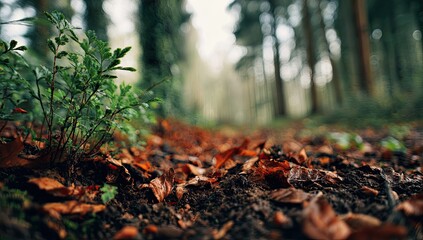 Obraz premium Forest floor detail with greenery