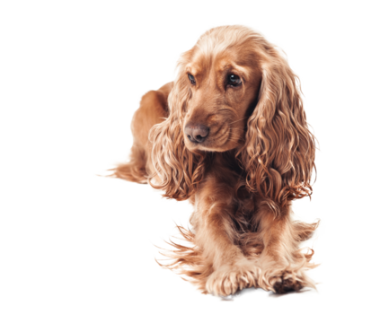 Golden Cocker Spaniel on Transparent Background