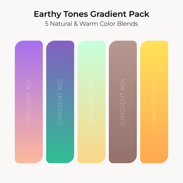 Earthy Tones Gradient Pack  5 Natural and Warm Color Blends