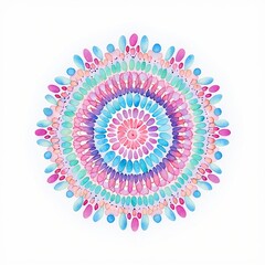 abstract Pastel Rainbow Mandala | Watercolor Abstract Circle | Calming Zen Art