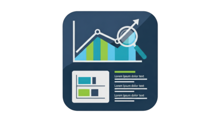 Business Chart Analysis and Data Visualization background colorful achievement blue interface presentation icon white marketing style