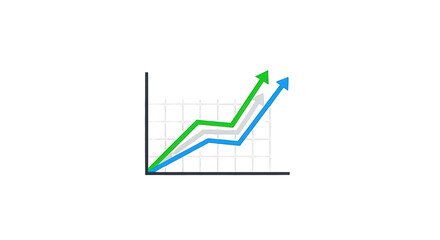 Business Growth Chart with Upward Arrows development finance simple vector upward profit business data report