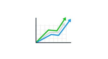 Business Growth Chart with Upward Arrows development finance simple vector upward profit business data report