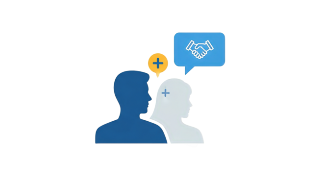 Business Partnership and Agreement Concept icon white man communication support together collaboration meeting illustration people symbol partnership modern abstract