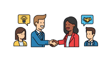 Business Partnership Handshake and Teamwork Concept creative cooperation success concept idea partnership support brainstorming